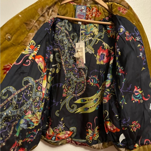 Johnny Was Vintage Rose Golden Velvet Coat - Picture 5 of 6